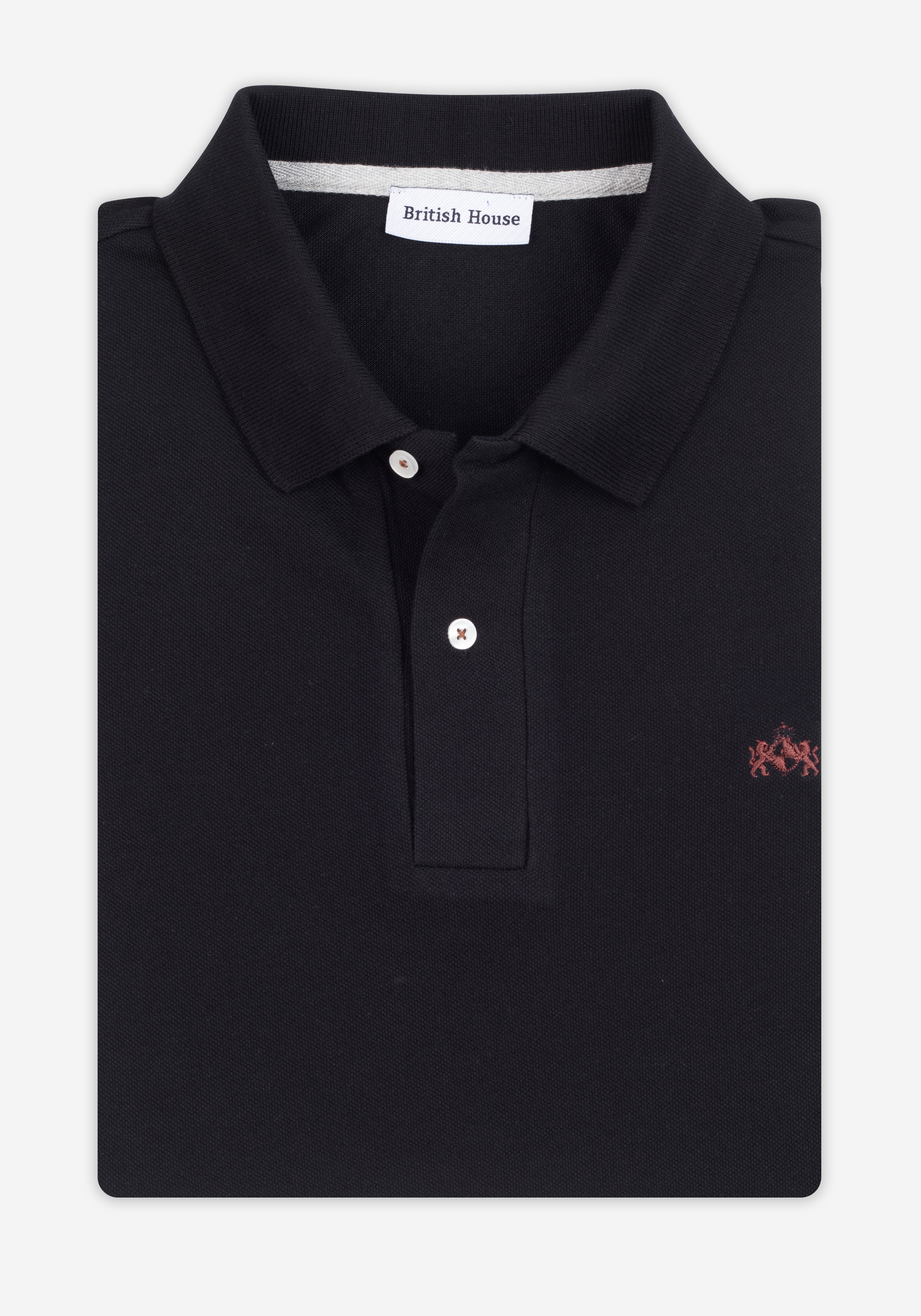 Raven Black Cotton Polo Shirt