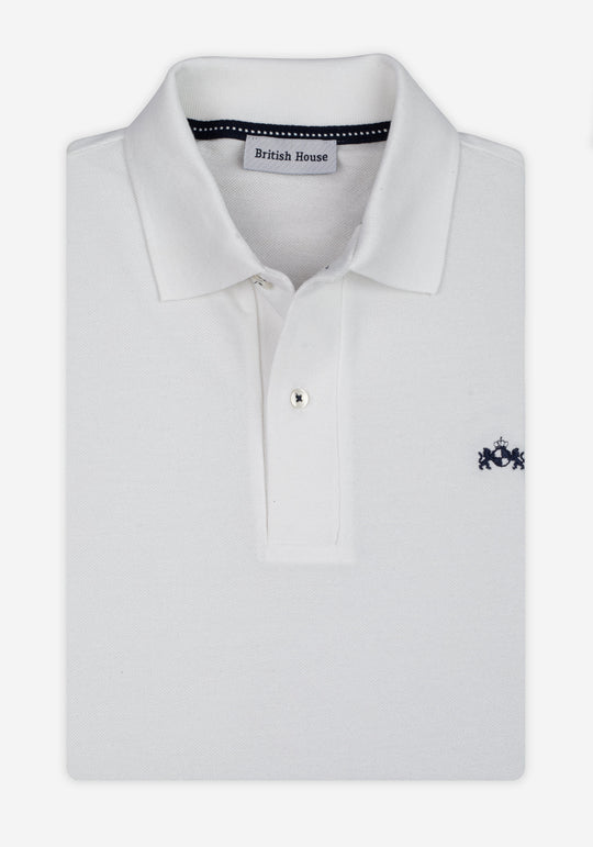 Ice White Cotton Polo Shirt