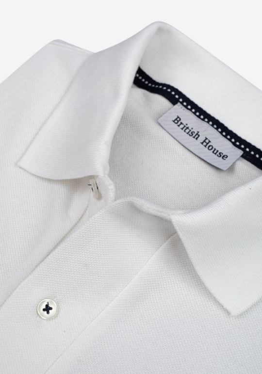 Ice White Cotton Polo Shirt