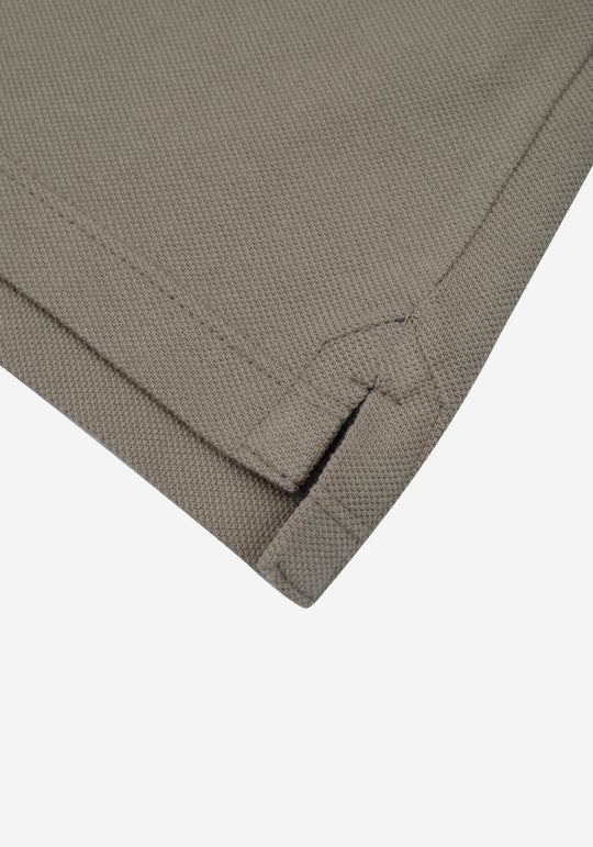 Dull Beige Cotton Polo Shirt