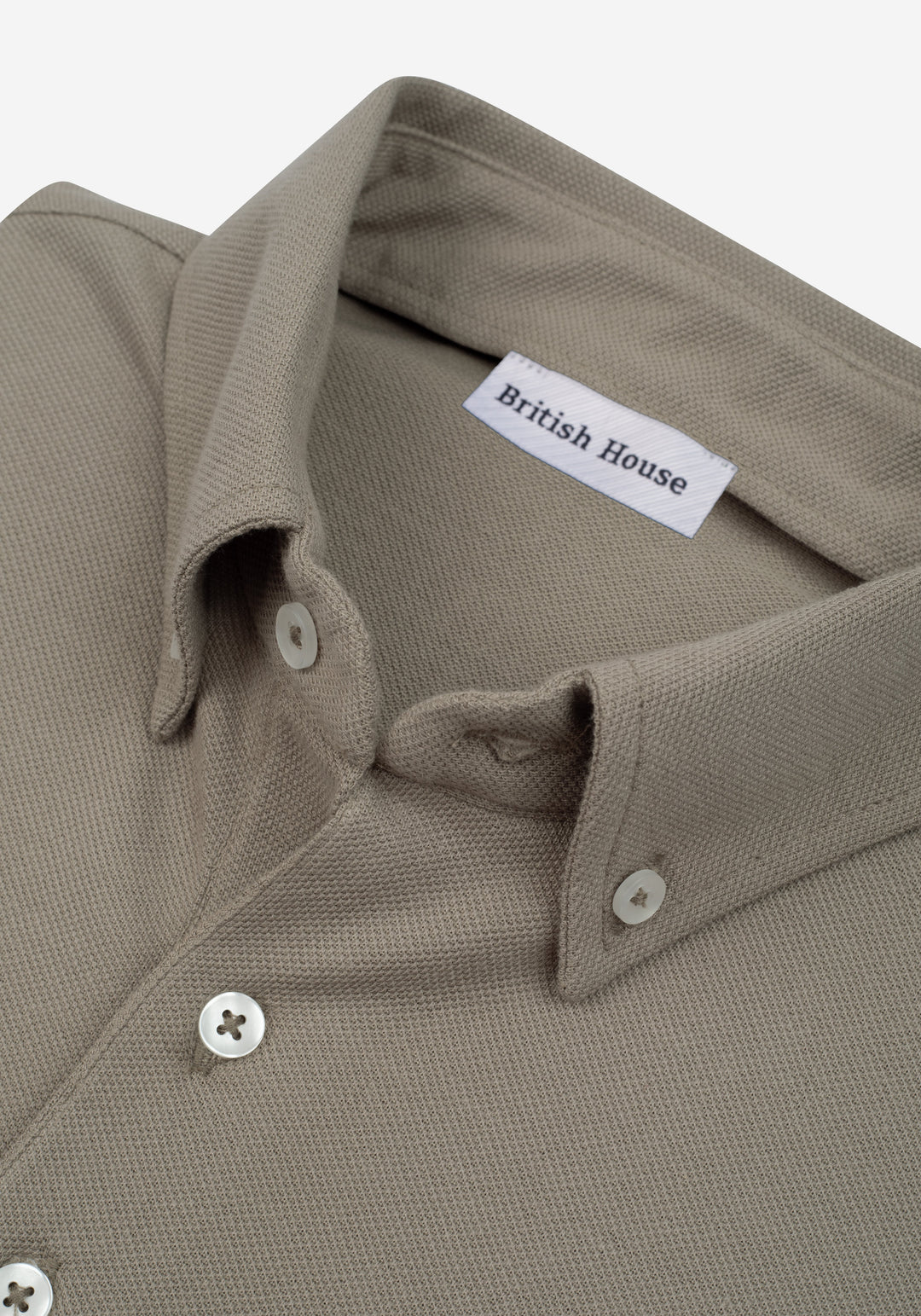 Dull Beige Cotton Polo Shirt
