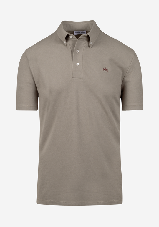 Dull Beige Cotton Polo Shirt