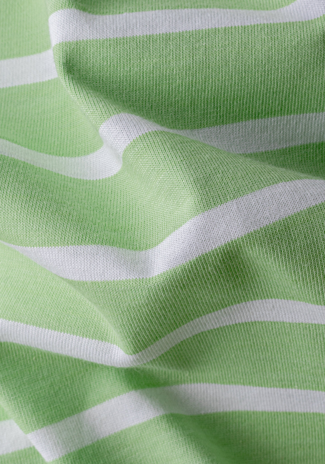 Faded Lime Green Stripe Cotton T-Shirt