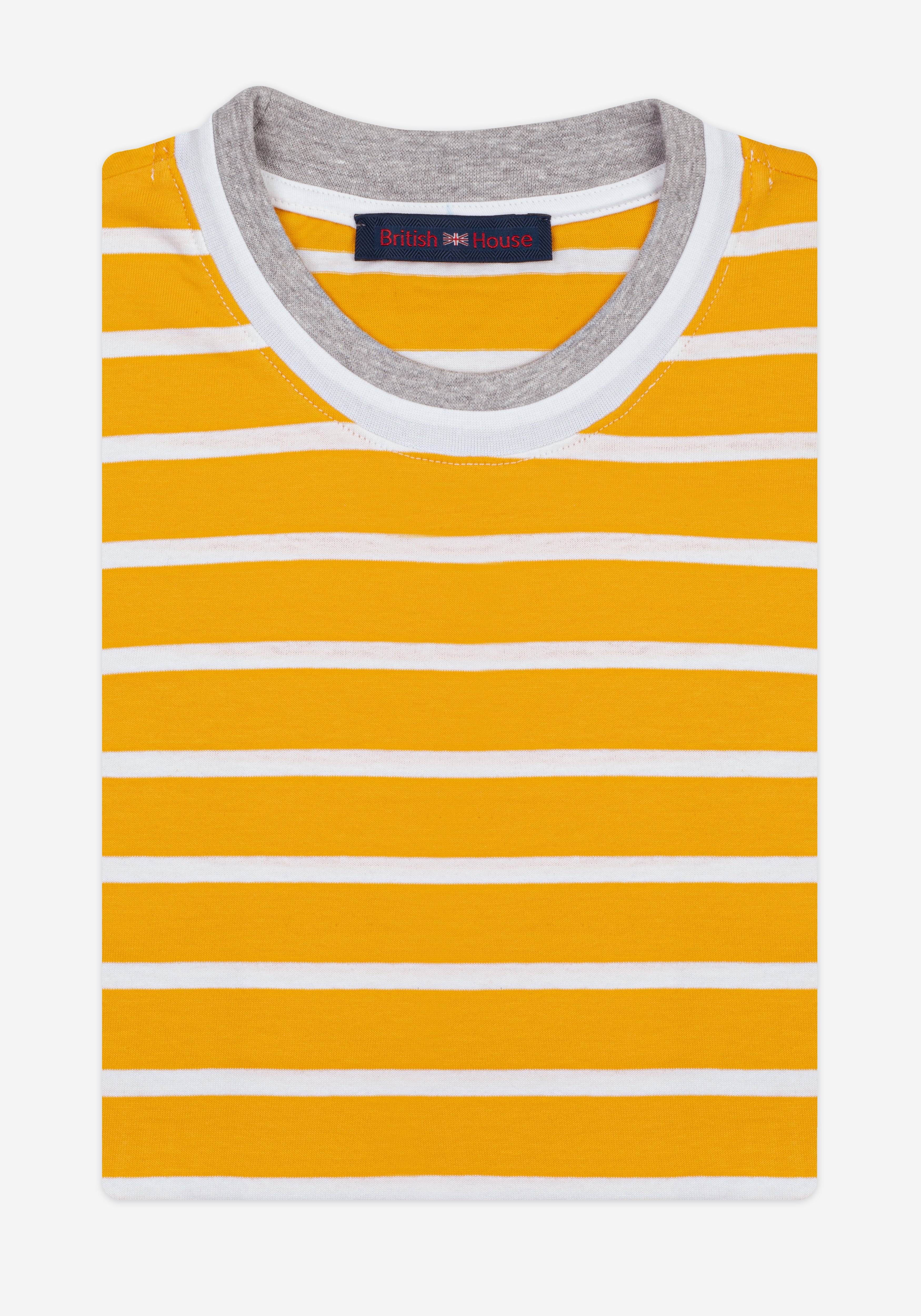 Royal Orange Stripe Cotton T-Shirt