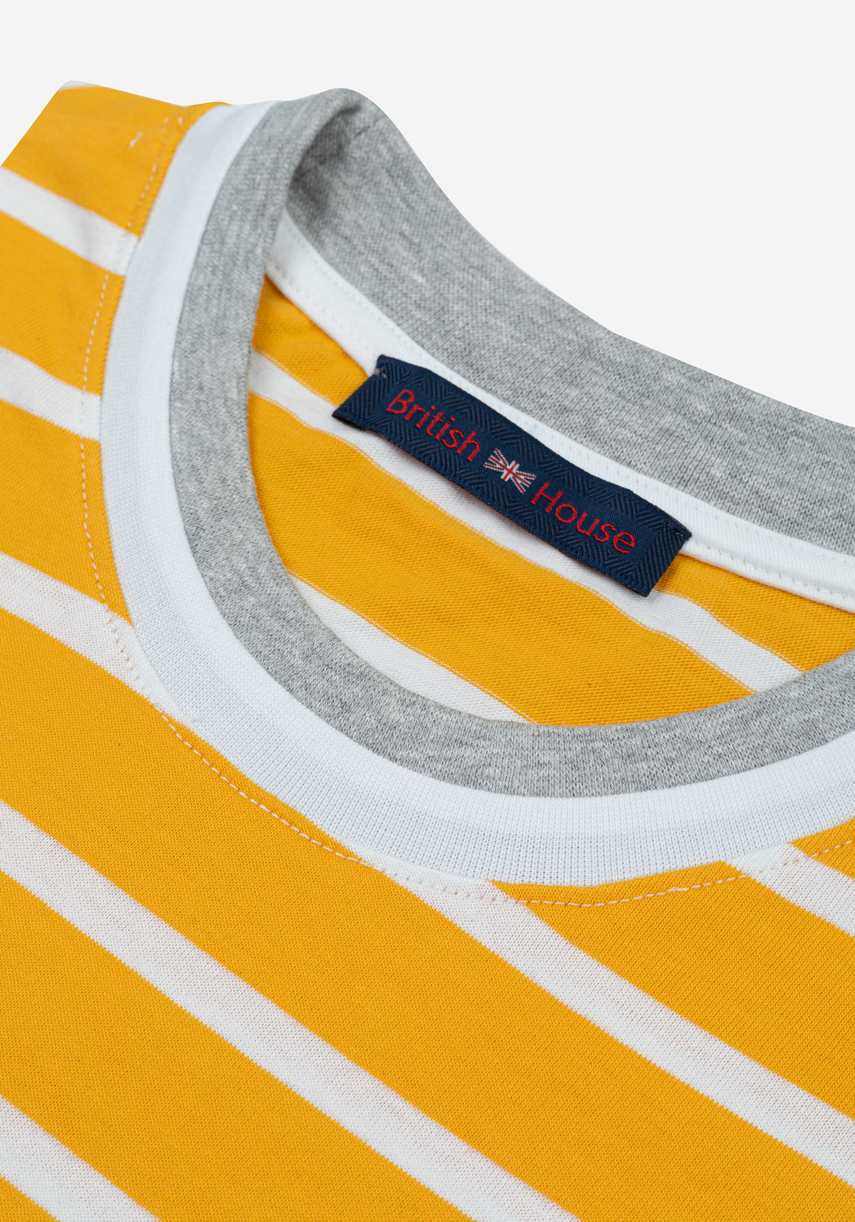 Royal Orange Stripe Cotton T-Shirt