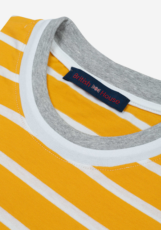 Royal Orange Stripe Cotton T-Shirt