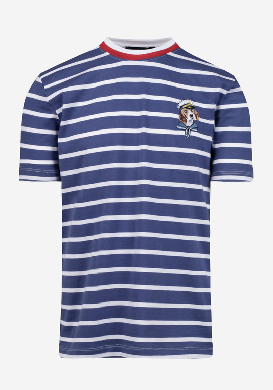 Twilight Navy Stripe Cotton T-Shirt