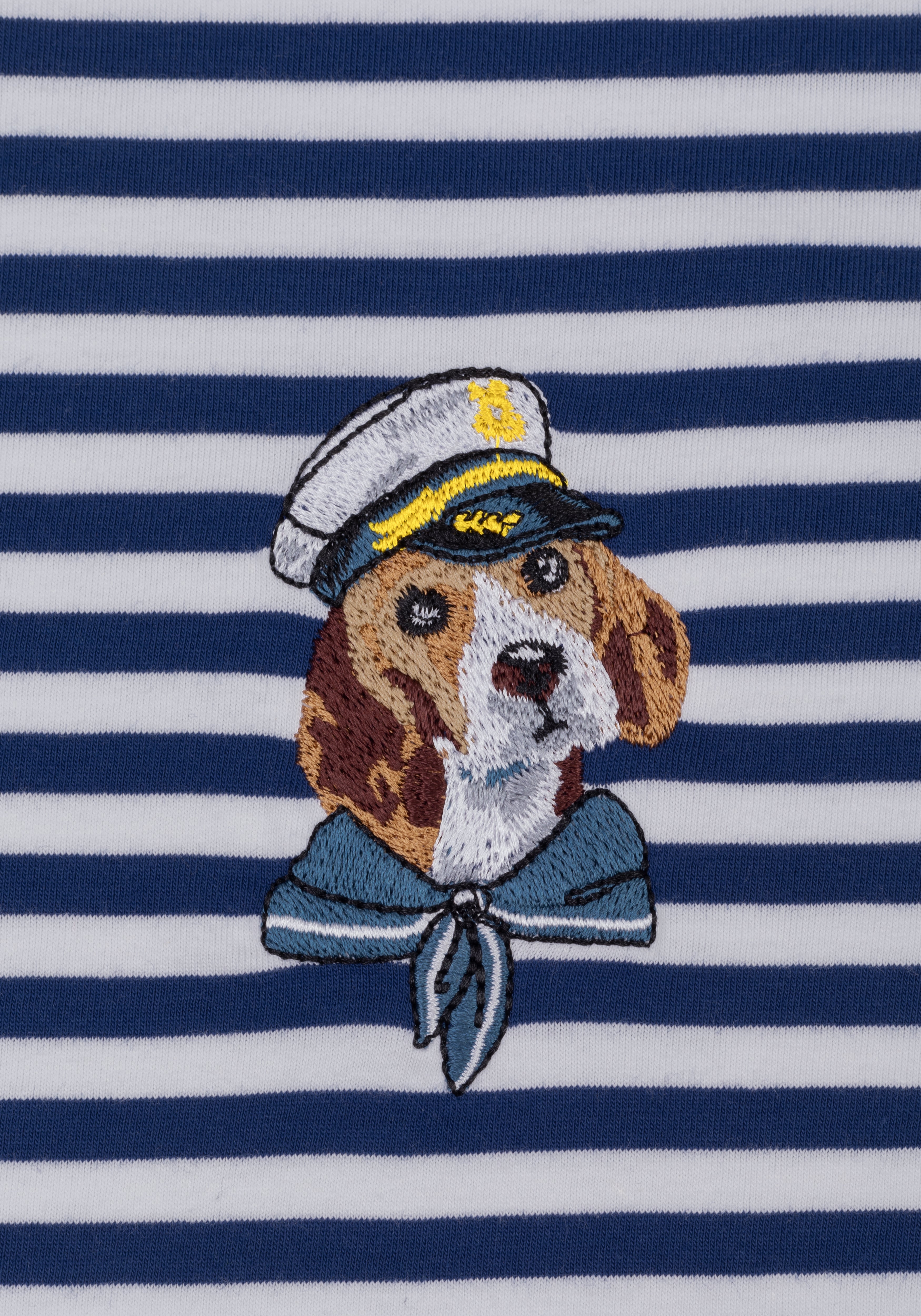 Ocean Navy Stripe Cotton T-Shirt