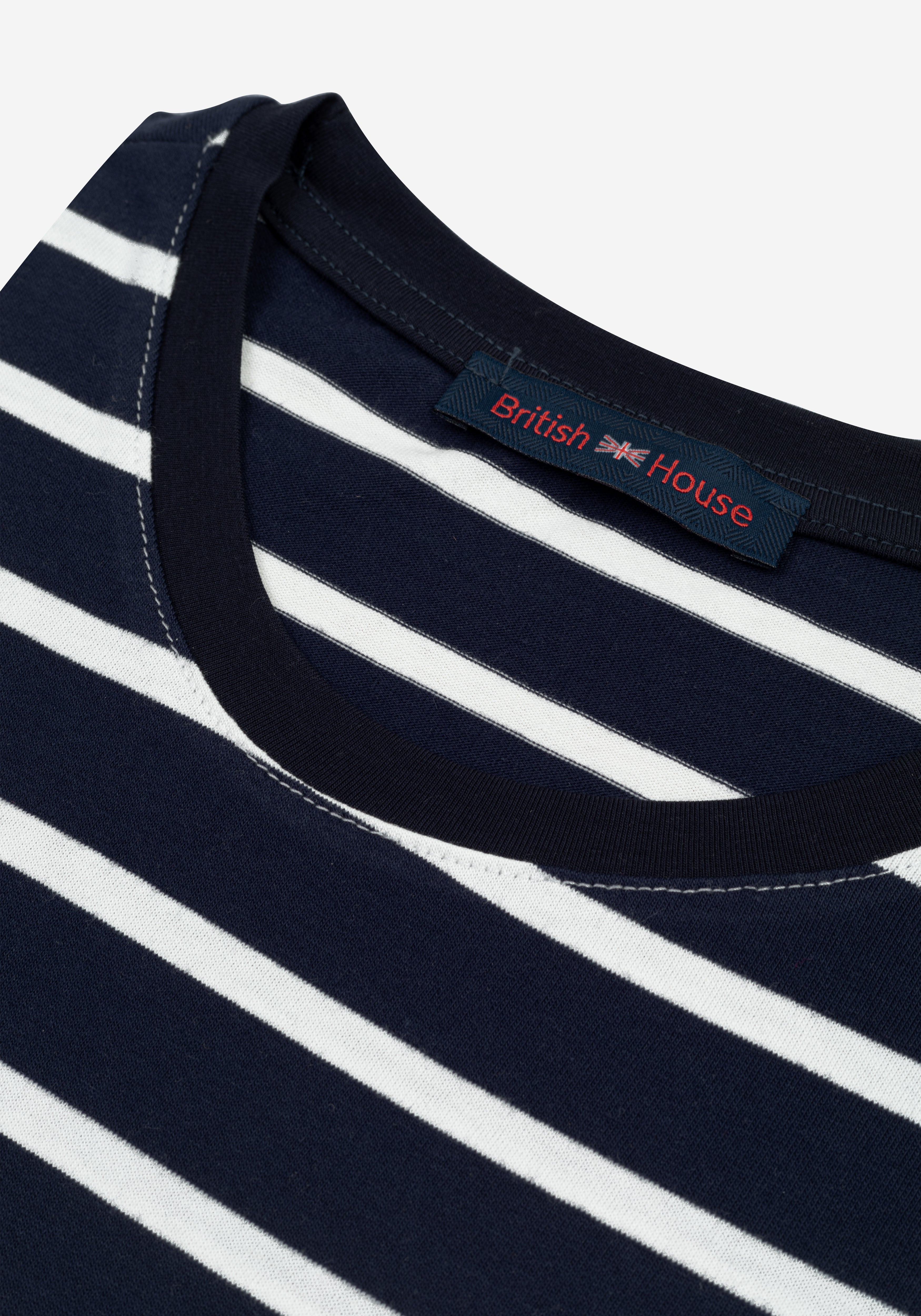 Titan Navy Green Stripe Cotton T-Shirt