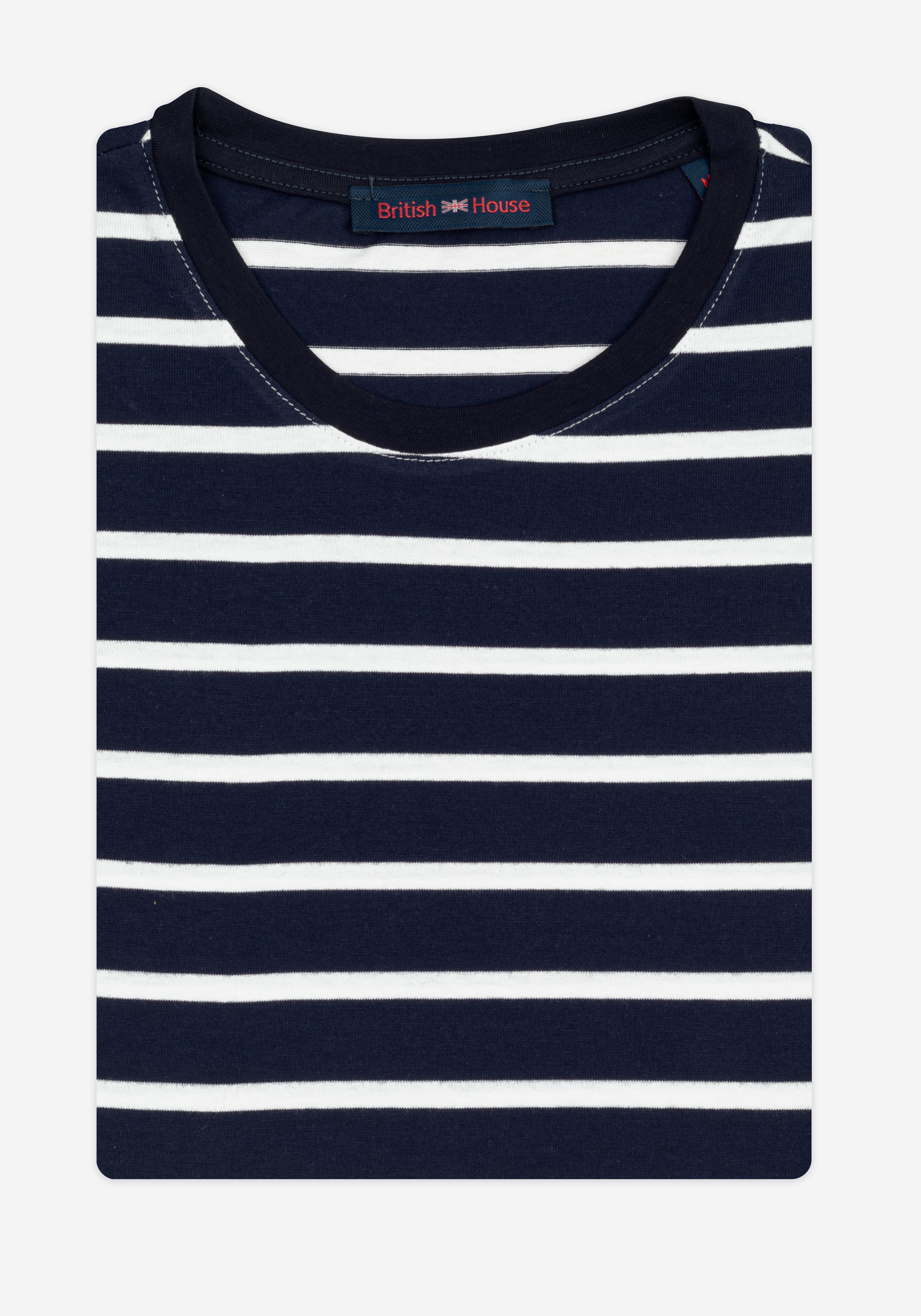 Titan Navy Green Stripe Cotton T-Shirt