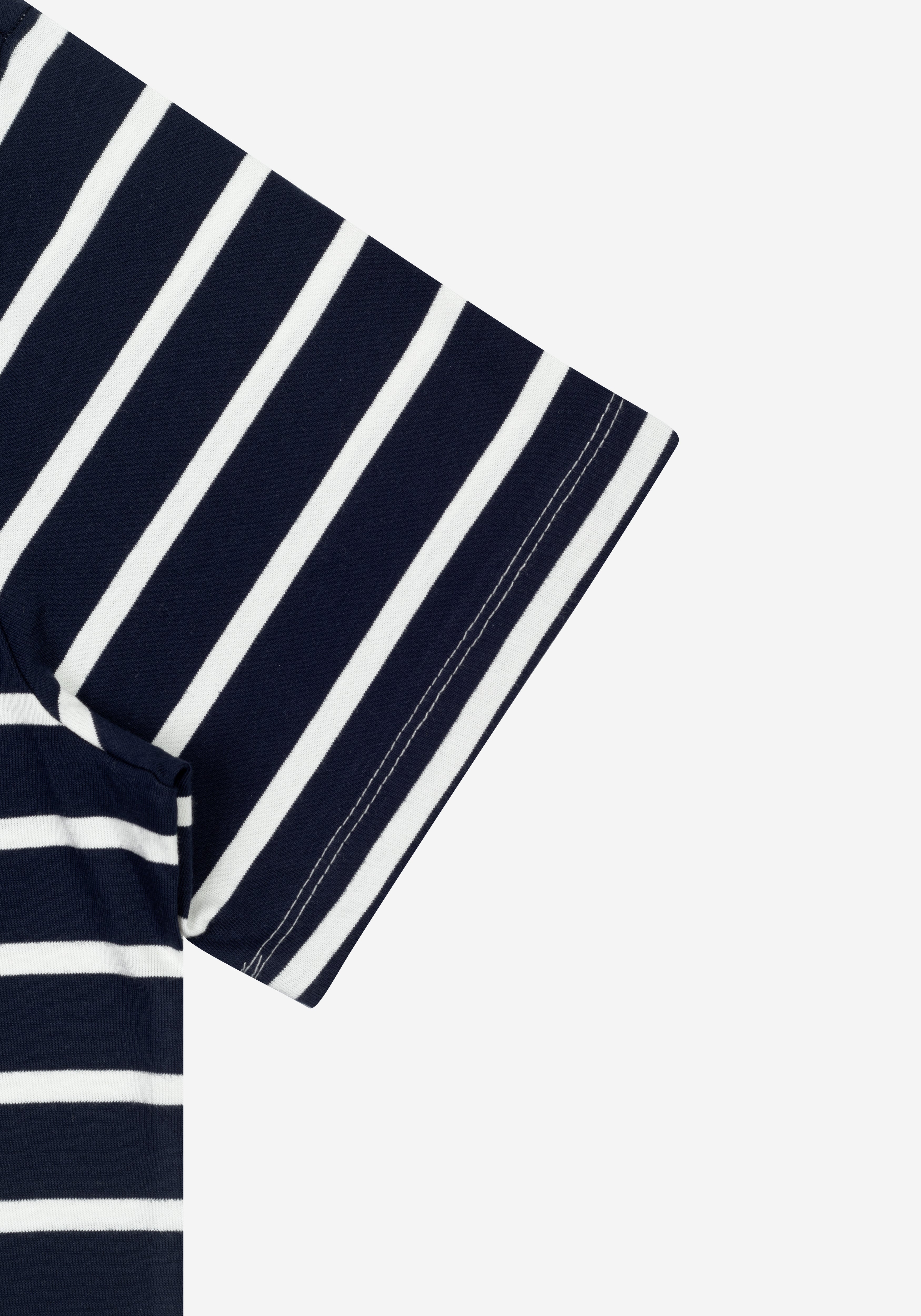 Titan Navy Green Stripe Cotton T-Shirt