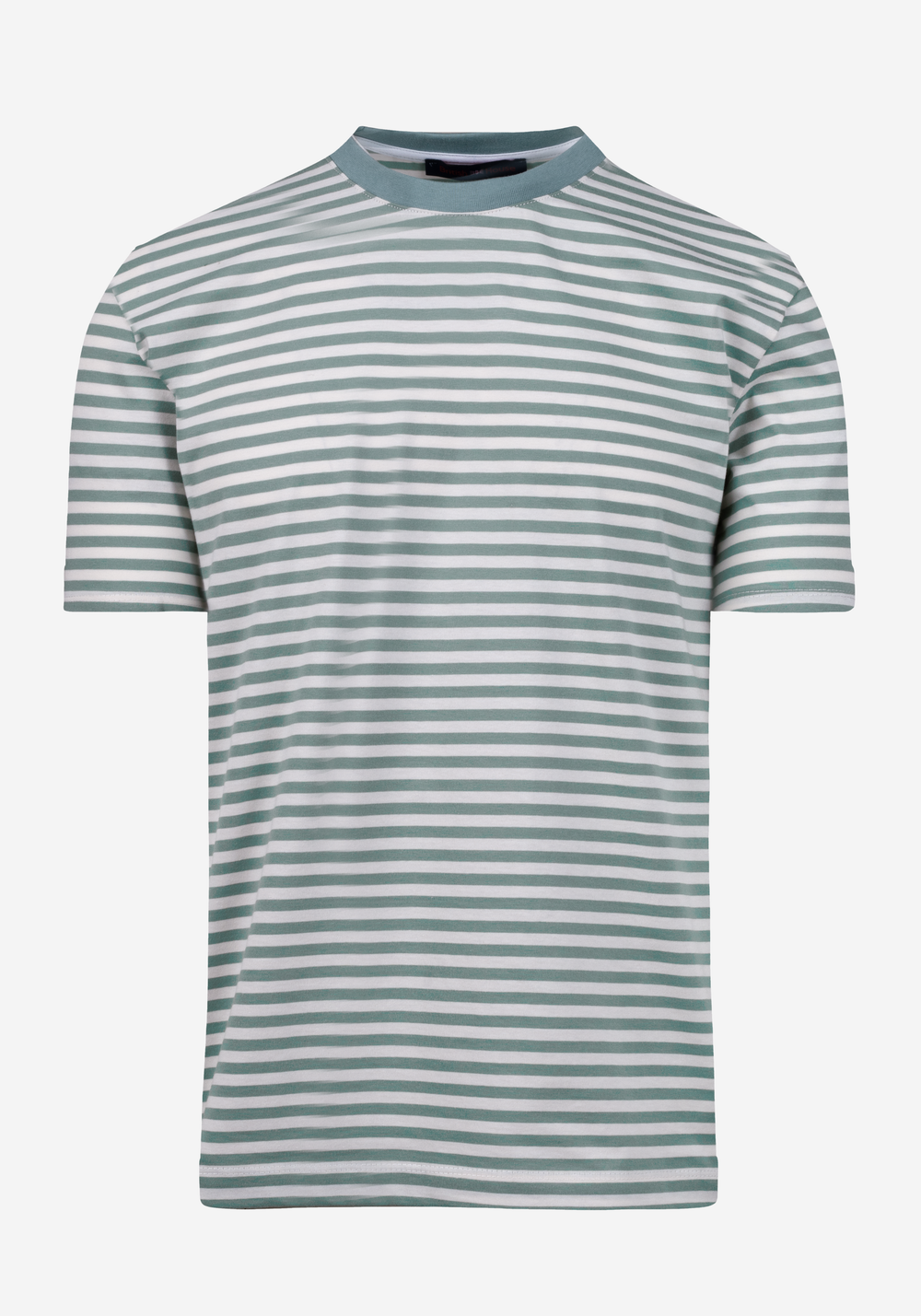Faded Mint Green Stripe Cotton T-Shirt