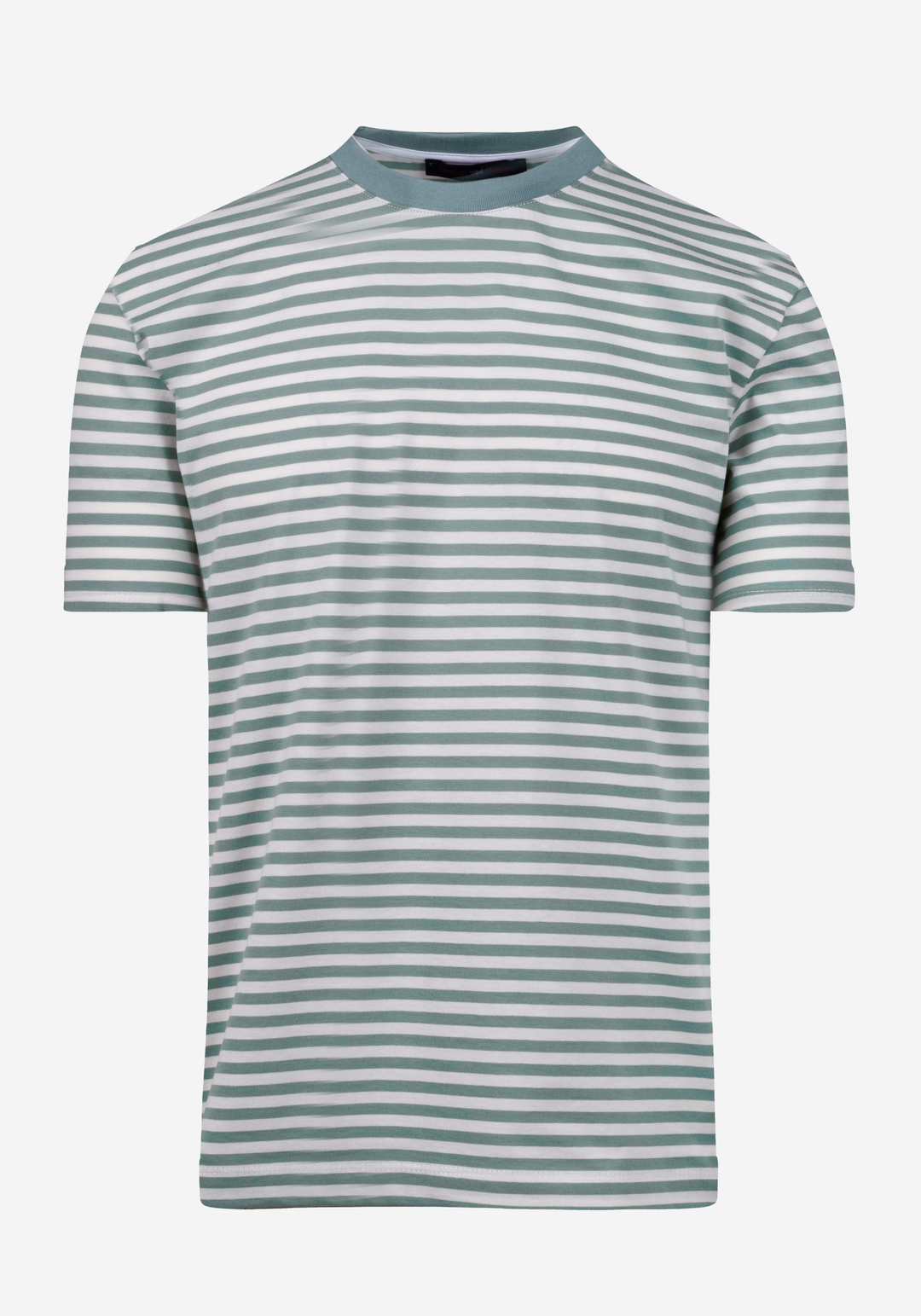 Faded Mint Green Stripe Cotton T-Shirt