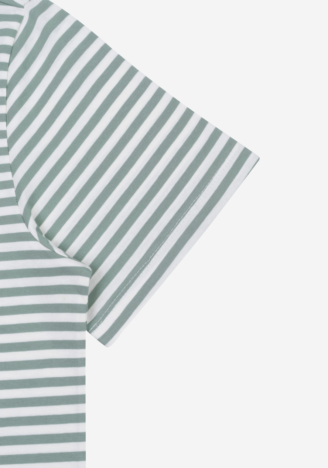 Faded Mint Green Stripe Cotton T-Shirt