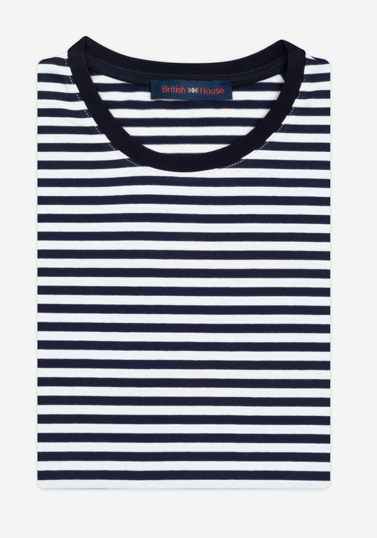 Lunar Navy Stripe Cotton T-Shirt