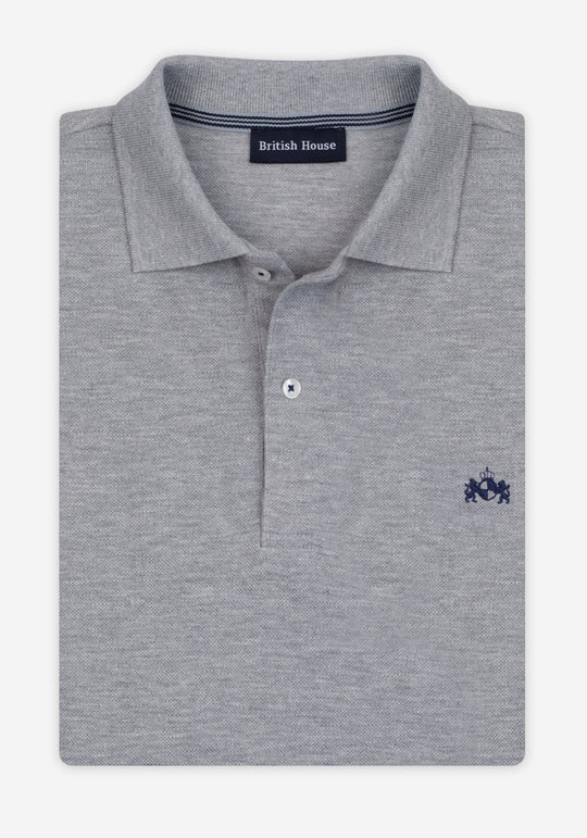 Concrete Grey Cotton Polo Shirt