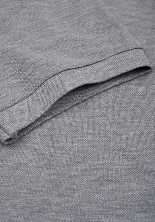 Concrete Grey Cotton Polo Shirt