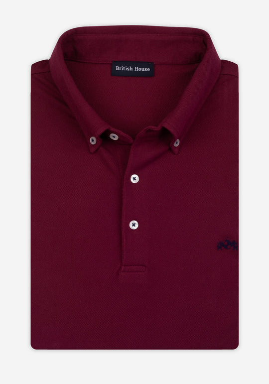 Scarlet Burgundy Cotton Polo Shirt