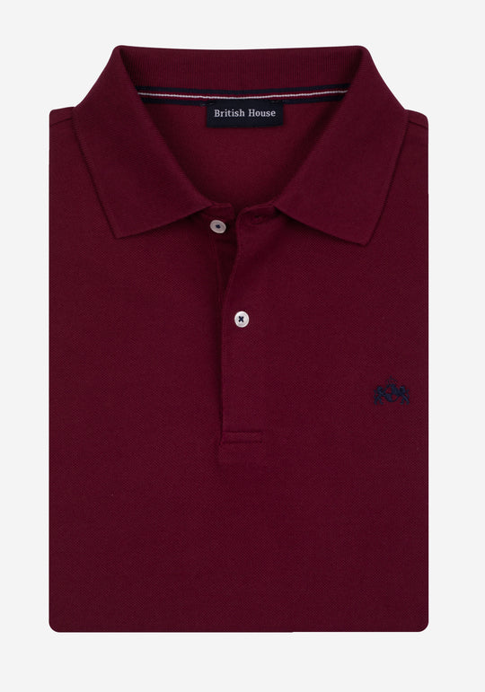 Crimson Burgundy Cotton Polo Shirt
