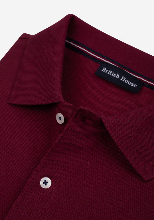 Crimson Burgundy Cotton Polo Shirt