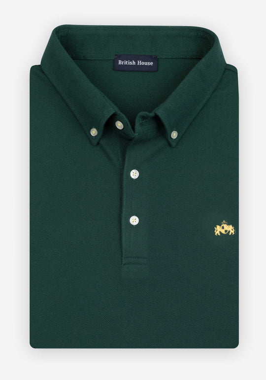 Dark Leaf Green Cotton Polo Shirt