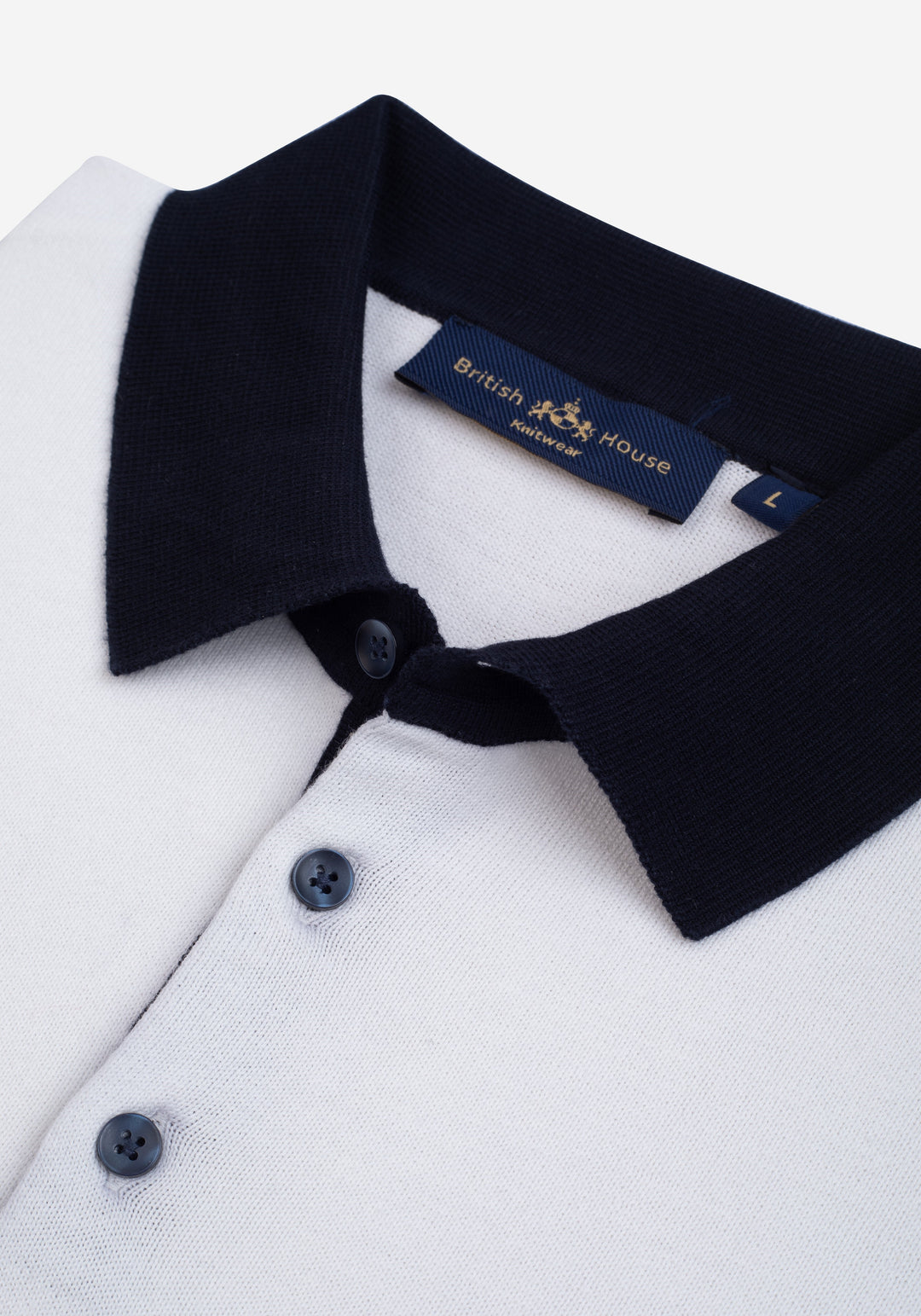 Pure White Knitted Polo Shirt