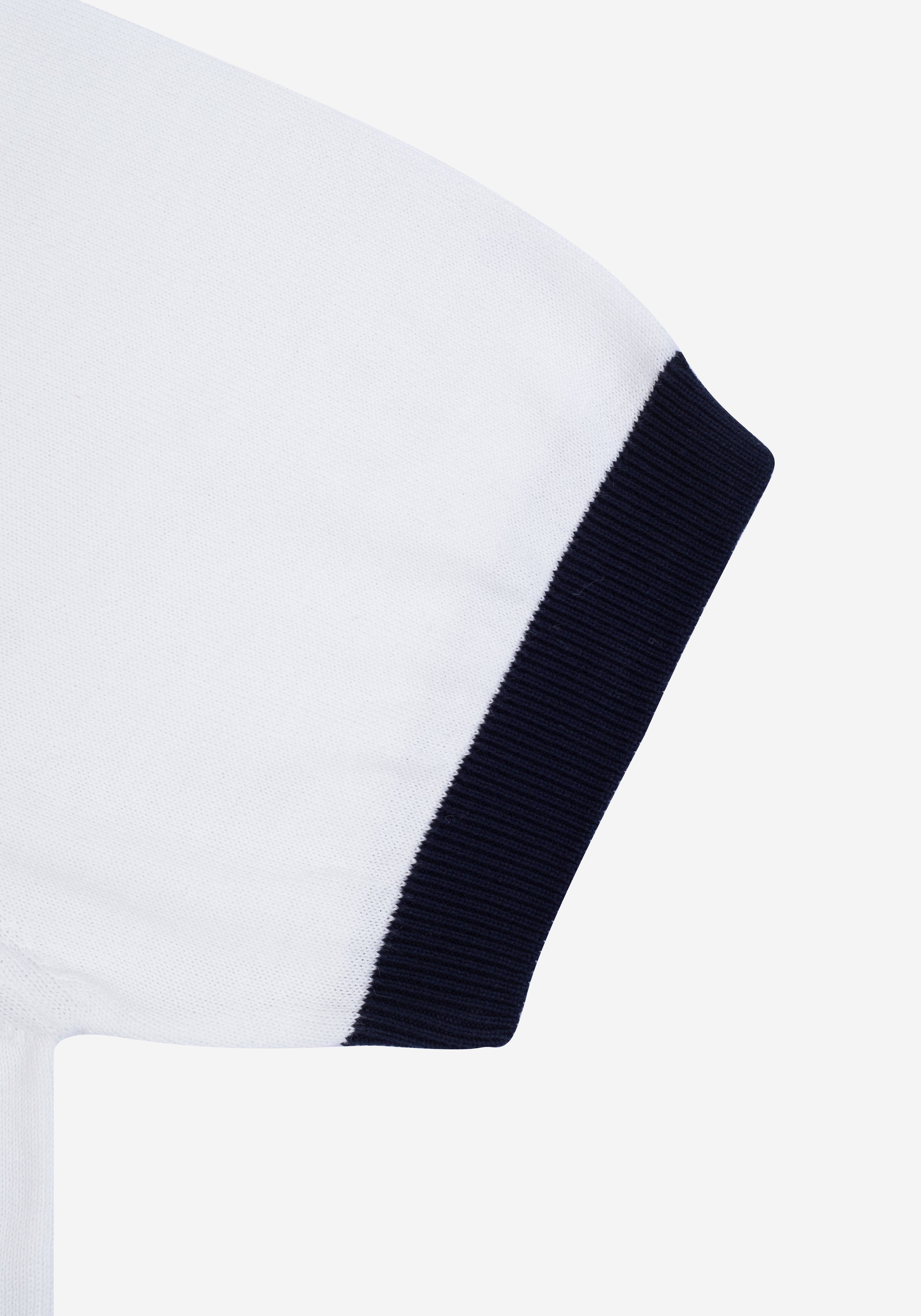 Pure White Knitted Polo Shirt
