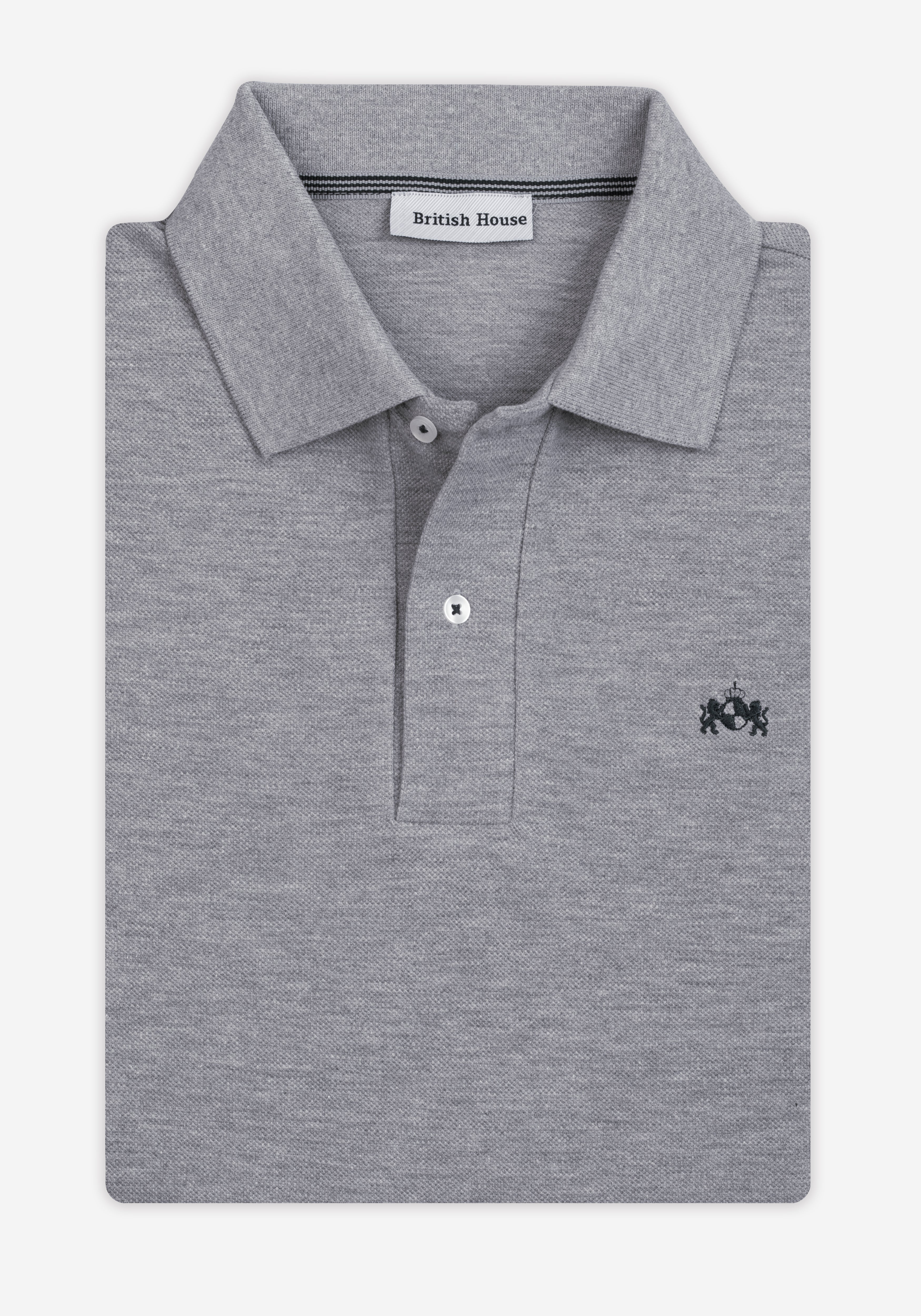 Ash Grey Cotton Polo Shirt