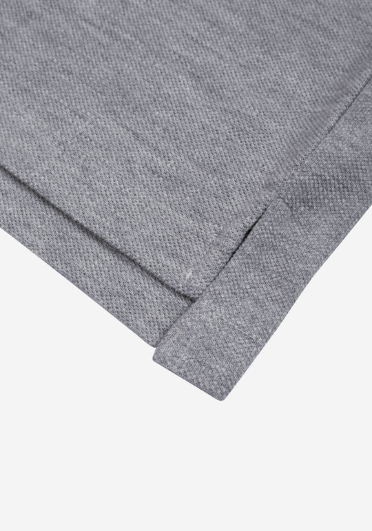 Ash Grey Cotton Polo Shirt