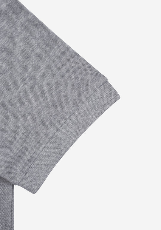 Ash Grey Cotton Polo Shirt
