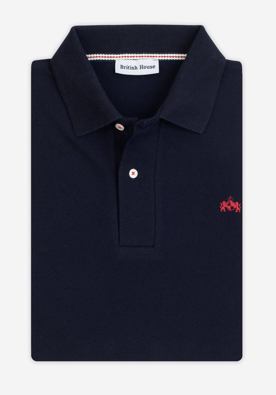 Deep Navy Cotton Polo Shirt