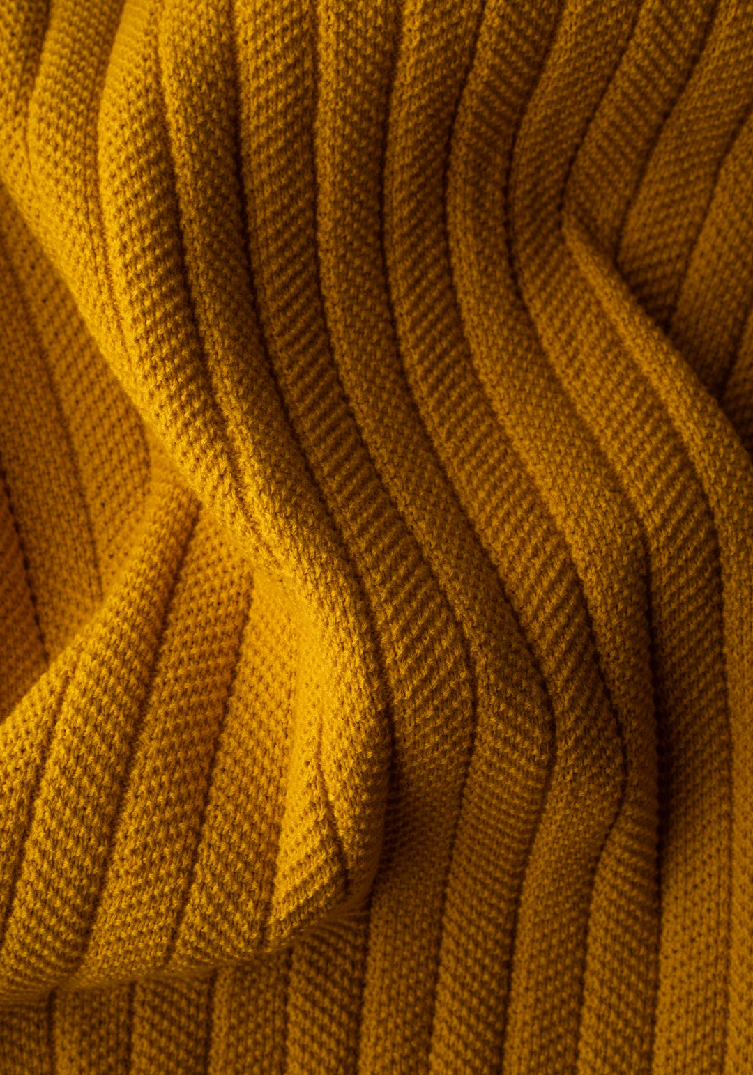 Honey Yellow Braided Knitted Polo Shirt