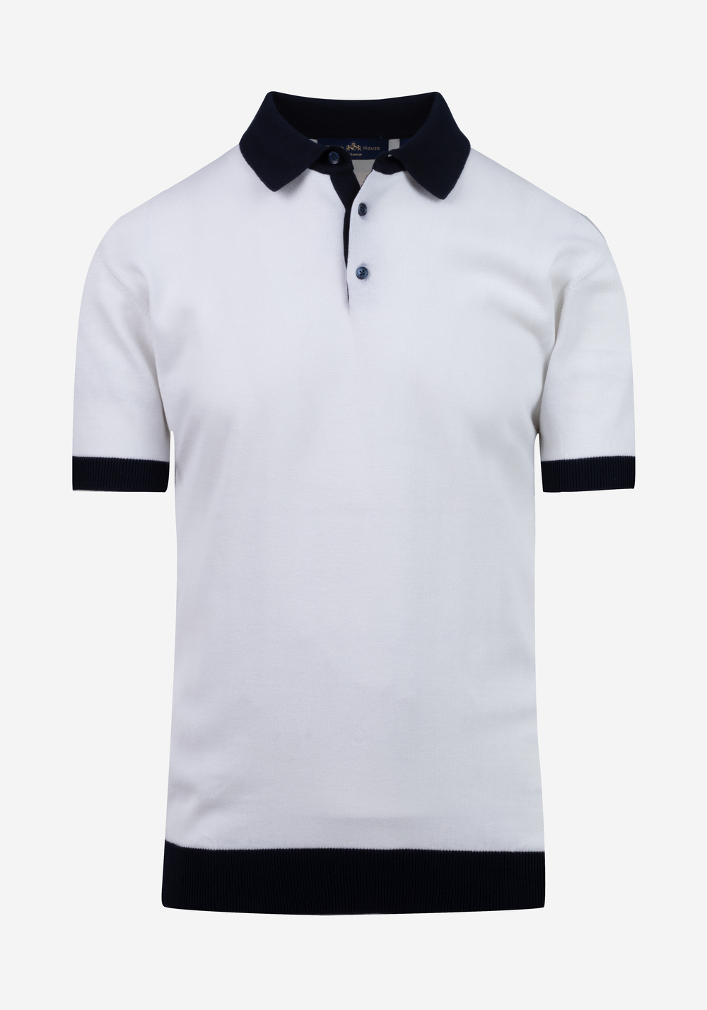 Pure White Knitted Polo Shirt
