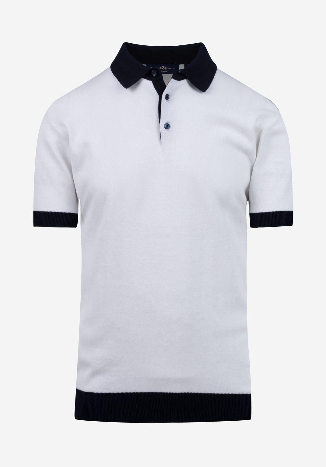 Pure White Knitted Polo Shirt