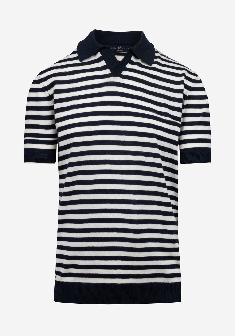 Onyx Navy Stripe Knitted Polo Shirt