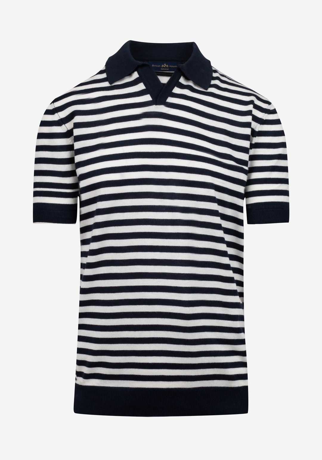 Onyx Navy Stripe Knitted Polo Shirt