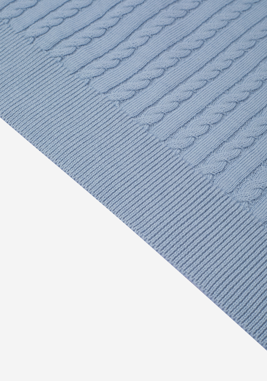 Airy Blue Braided Knitted Polo Shirt