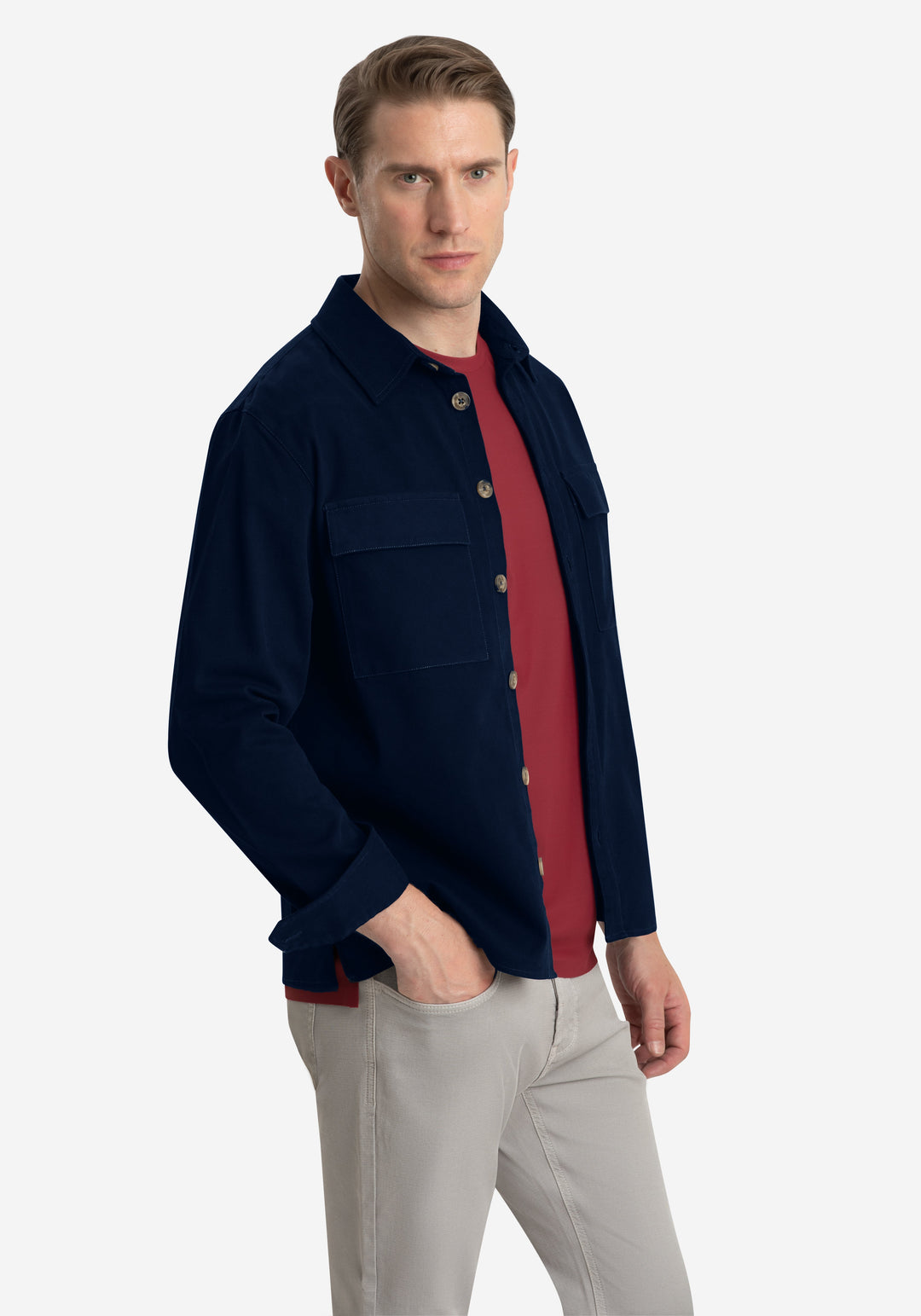 Midnight Blue Cotton Overshirt