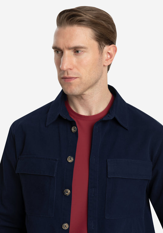 Midnight Blue Cotton Overshirt