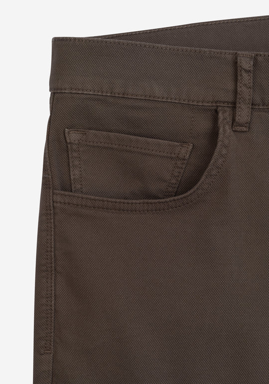 Earth Brown Piqué Gabardine