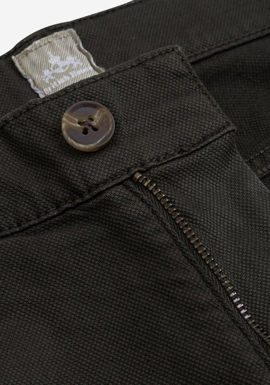 Muted Olive Piqué Gabardine
