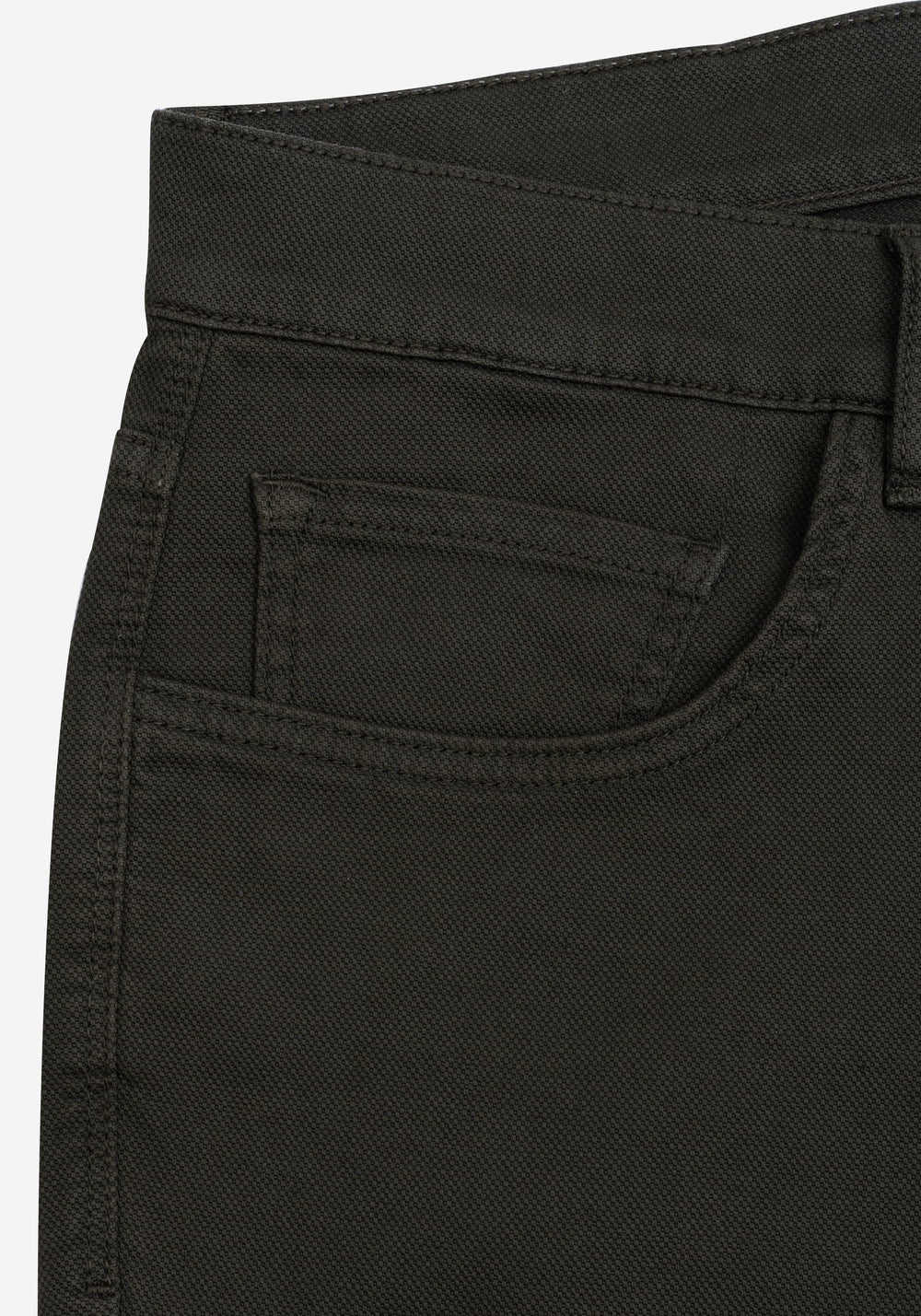 Muted Olive Piqué Gabardine