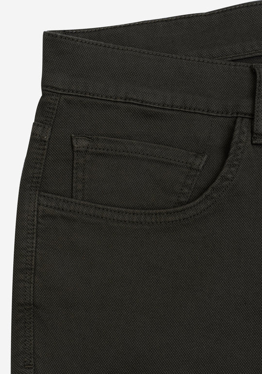 Muted Olive Piqué Gabardine