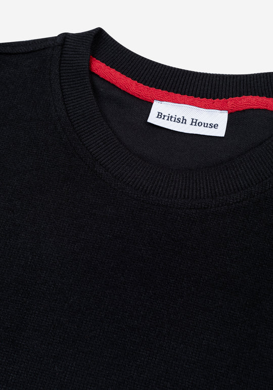 Lunar Black Cotton Sweatshirt