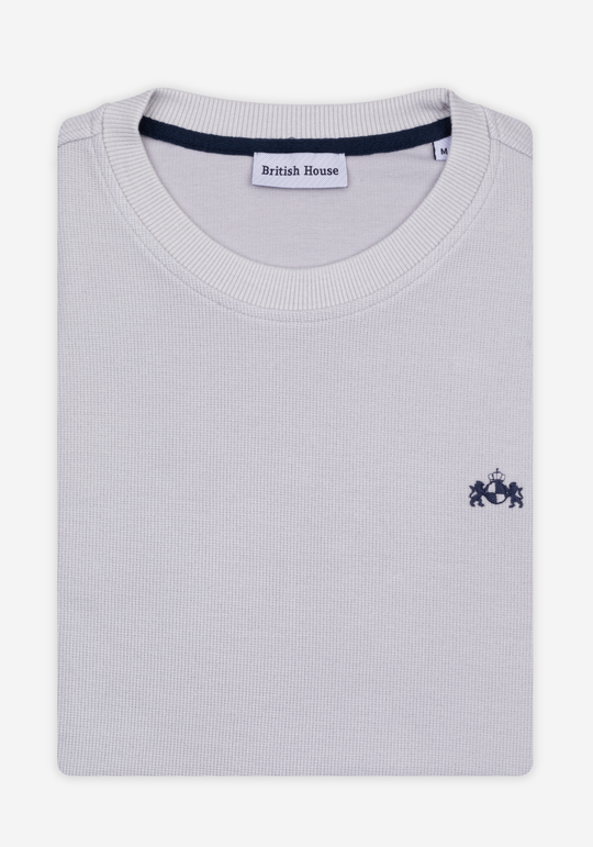 Pale Silver Cotton Sweatshirt