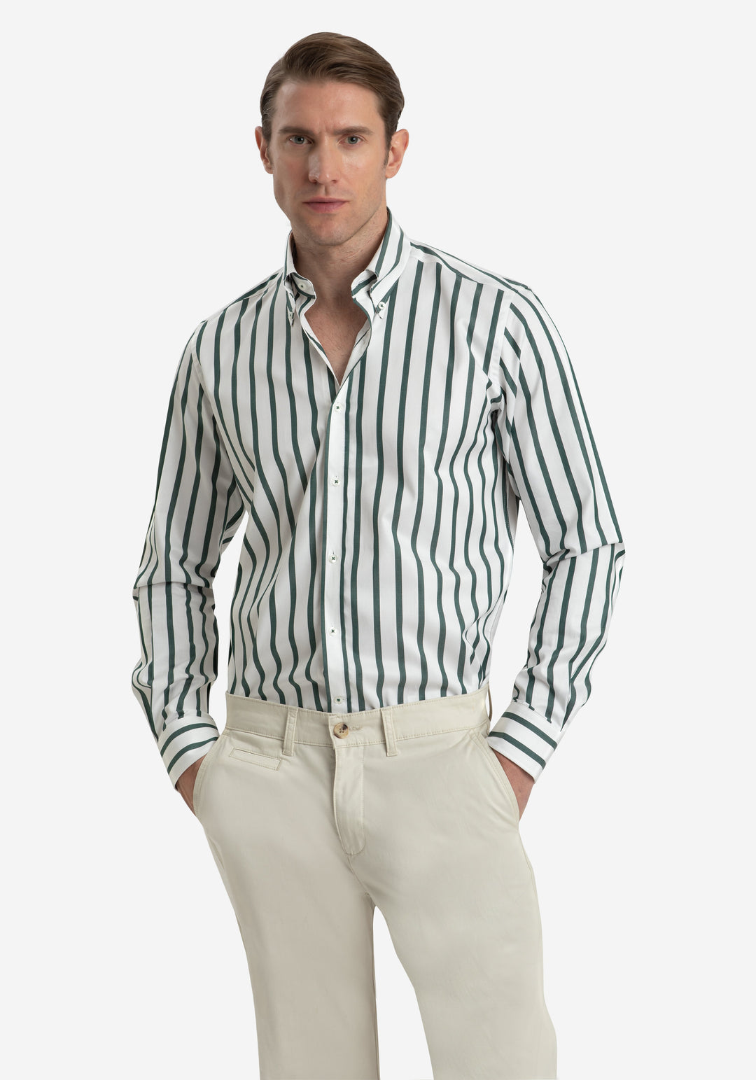 Ivy Green Stripe Signature Twill Shirt