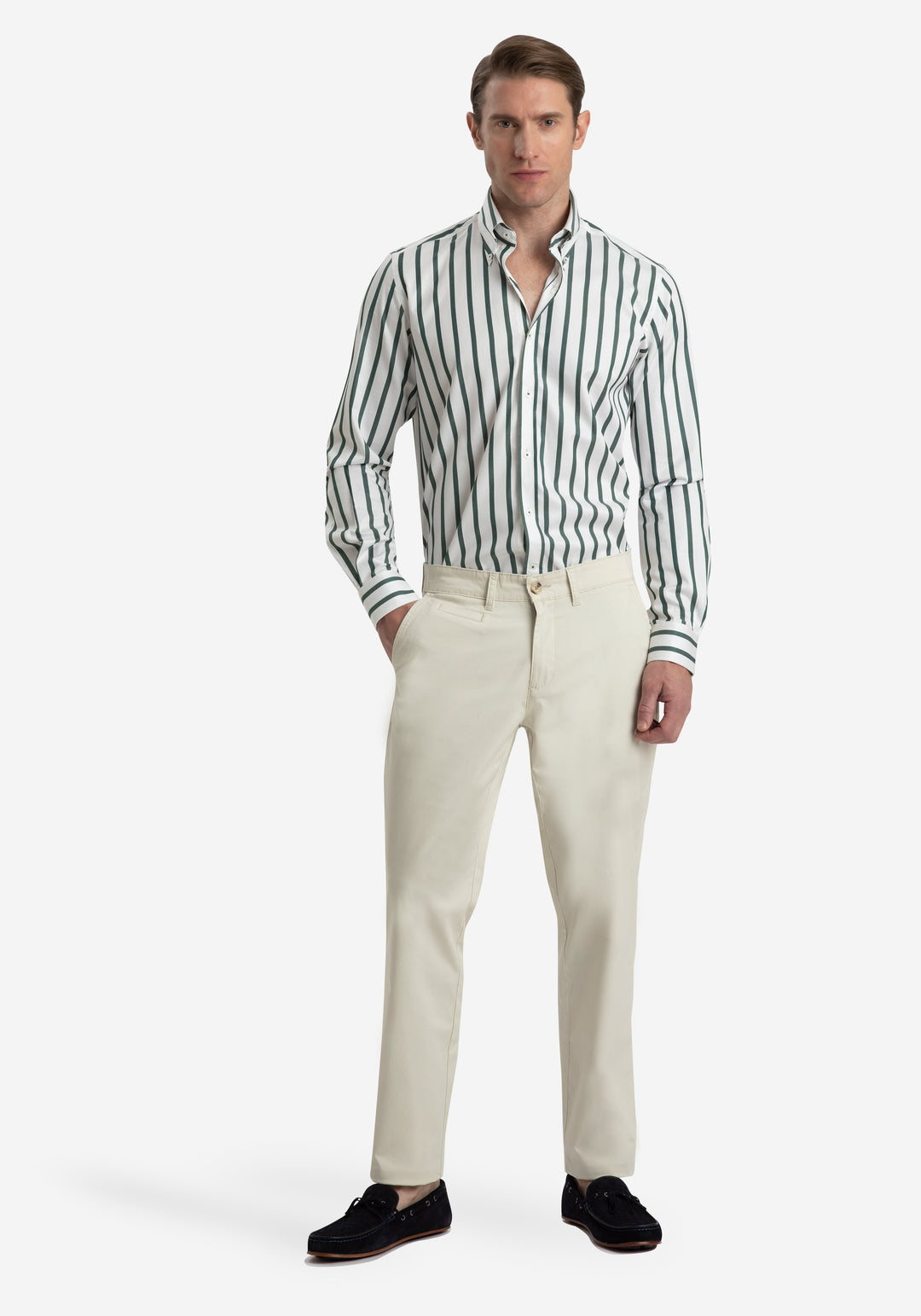 Ivy Green Stripe Signature Twill Shirt