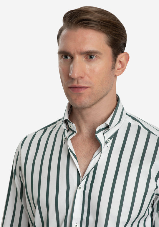Ivy Green Stripe Signature Twill Shirt
