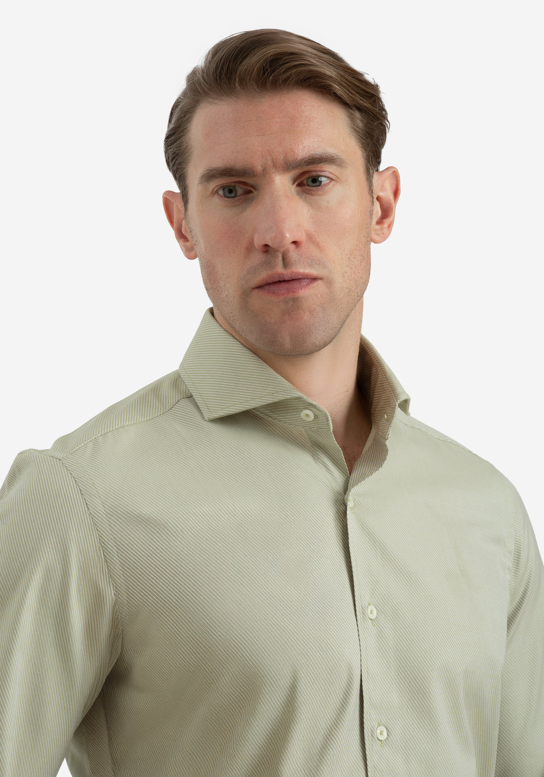 Dune Olive Stripe Signature Twill Shirt