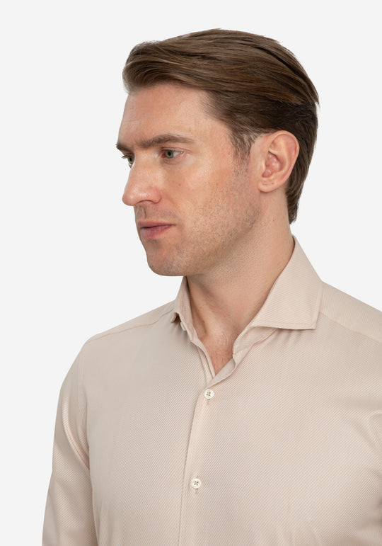Velour Beige Stripe Signature Twill Shirt